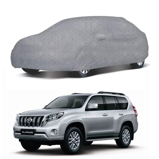 Oshotto 100% Dust Proof, Water Resistant Grey Car Body Cover with Mirror Pocket For Toyota Land Cruiser Prado