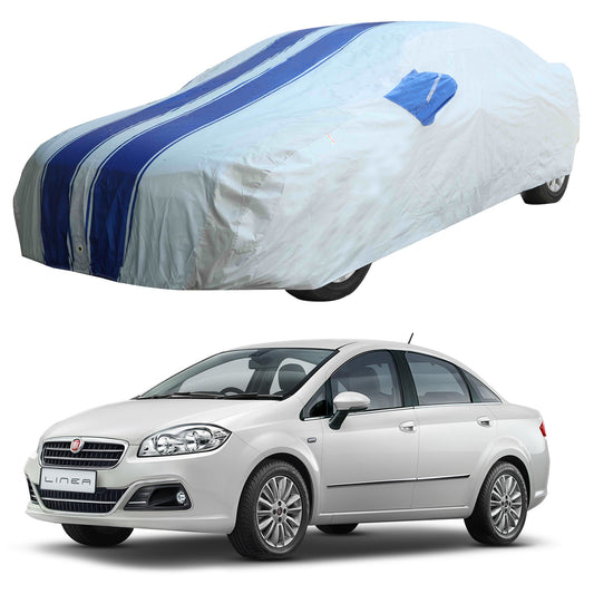 Oshotto 100% Blue dustproof and Water Resistant Car Body Cover with Mirror Pockets For Fiat Linea