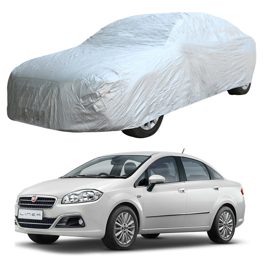 Oshotto Silvertech Car Body Cover (Without Mirror Pocket) For Fiat Linea - Silver