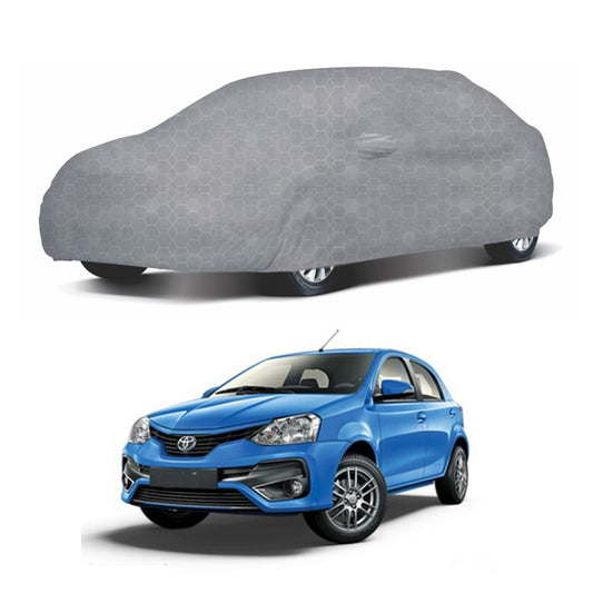 Oshotto 100% Dust Proof, Water Resistant Grey Car Body Cover with Mirror Pocket For Toyota Liva