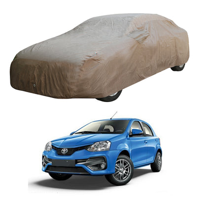 Oshotto Brown 100% Waterproof Car Body Cover with Mirror Pockets For Toyota Liva