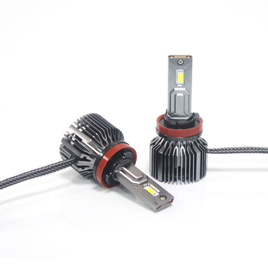 Oshotto H8/H9/H11 150W High Power Car LED Bulbs 7500Lm 6500K Car Headlight Bulb Halogen Replacement - Superior Brightness, Cool White Light
