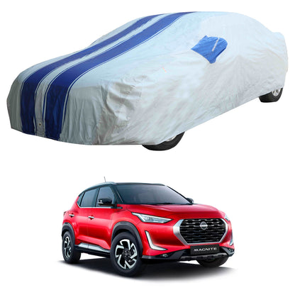 Oshotto 100% Blue dustproof and Water Resistant Car Body Cover with Mirror Pockets For Nissan Magnite
