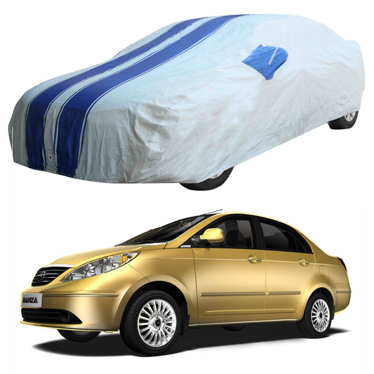 Oshotto 100% Blue dustproof and Water Resistant Car Body Cover with Mirror Pockets For Tata Indigo Manza