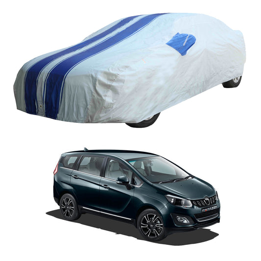 Oshotto 100% Blue dustproof and Water Resistant Car Body Cover with Mirror Pockets For Mahindra Marazzo