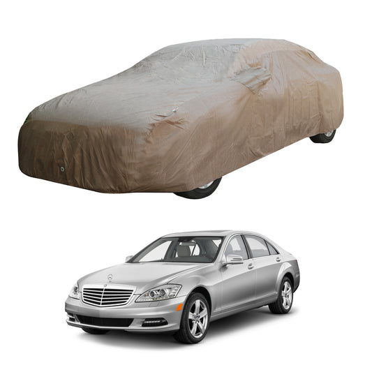 Oshotto Brown 100% Waterproof Car Body Cover with Mirror Pockets For Mercedes Benz S Class