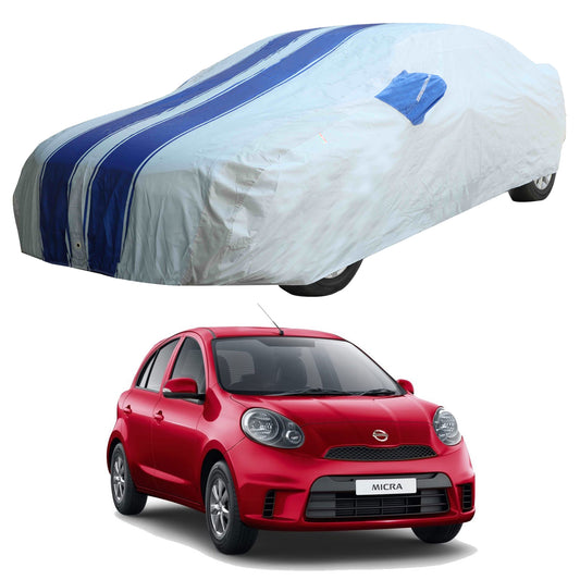 Oshotto 100% Blue dustproof and Water Resistant Car Body Cover with Mirror Pockets For Nissan Micra