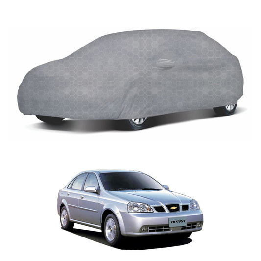 Oshotto 100% Dust Proof, Water Resistant Grey Car Body Cover with Mirror Pocket For Chevrolet Optra