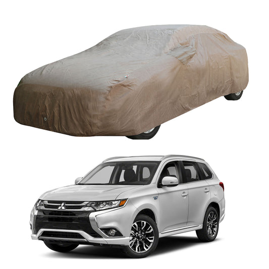 Oshotto Brown 100% Waterproof Car Body Cover with Mirror Pockets For Mitsubishi Outlander