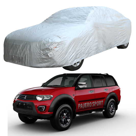 Oshotto Silvertech Car Body Cover (Without Mirror Pocket) For Mitsubishi Pajero Sport - Silver