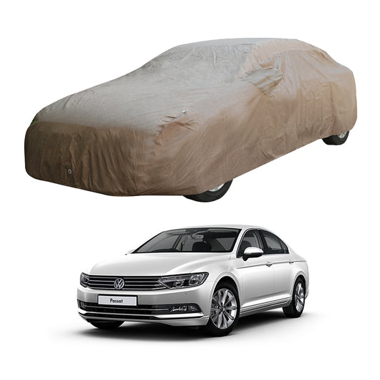 Oshotto Brown 100% Waterproof Car Body Cover with Mirror Pockets For Volkswagen Passat