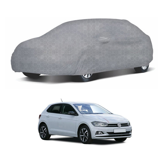 Oshotto 100% Dust Proof, Water Resistant Grey Car Body Cover with Mirror Pocket For Volkswagen Polo