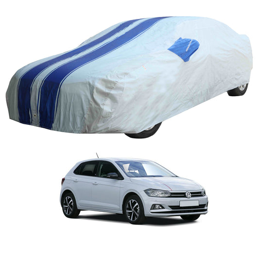 Oshotto 100% Blue dustproof and Water Resistant Car Body Cover with Mirror Pockets For Volkswagen Polo