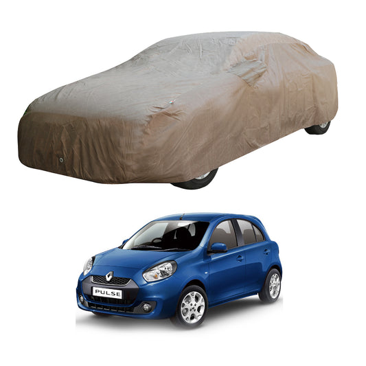 Oshotto Brown 100% Waterproof Car Body Cover with Mirror Pockets For Renault Pulse