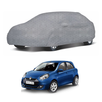 Oshotto 100% Dust Proof, Water Resistant Grey Car Body Cover with Mirror Pocket For Renault Pulse