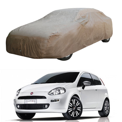 Oshotto Brown 100% Waterproof Car Body Cover with Mirror Pockets For Fiat Punto