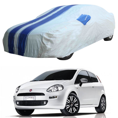 Oshotto 100% Blue dustproof and Water Resistant Car Body Cover with Mirror Pockets For Fiat Punto