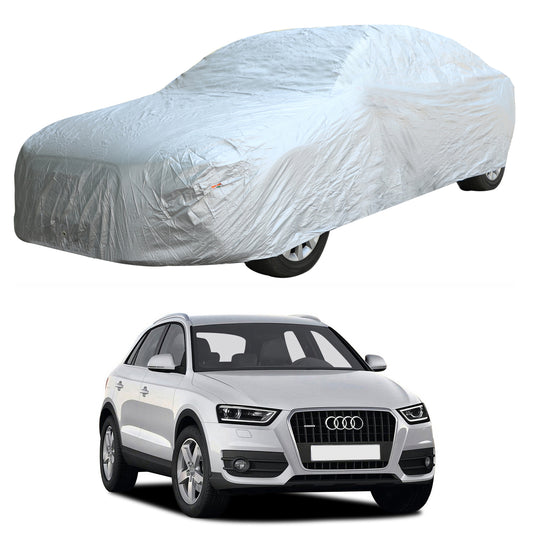 Oshotto Silvertech Car Body Cover (Without Mirror Pocket) For Audi Q3 - Silver