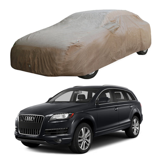 Oshotto Brown 100% Waterproof Car Body Cover with Mirror Pockets For Audi Q7 (2008-2017)