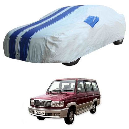 Oshotto 100% Blue dustproof and Water Resistant Car Body Cover with Mirror Pockets For Toyota Qualis