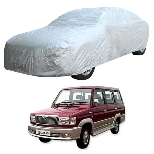 Oshotto Silvertech Car Body Cover (Without Mirror Pocket) For Toyota Qualis - Silver