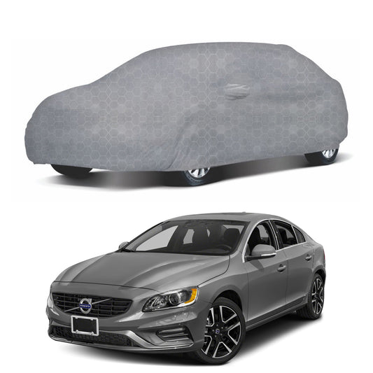 Oshotto 100% Dust Proof, Water Resistant Grey Car Body Cover with Mirror Pocket For Volvo S-60