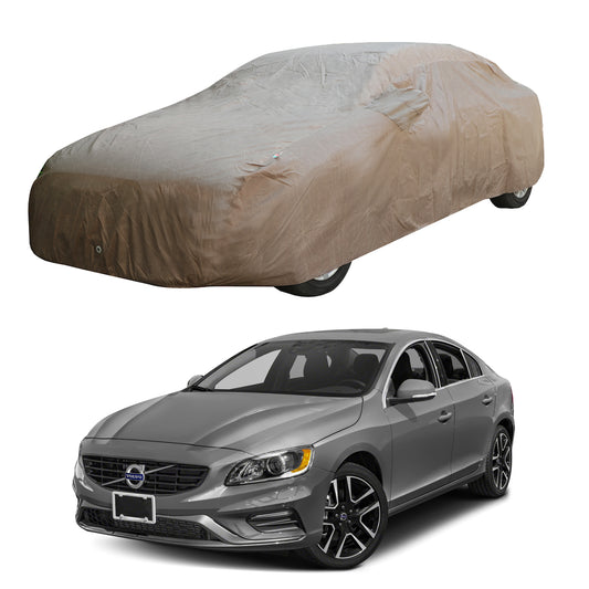 Oshotto Brown 100% Waterproof Car Body Cover with Mirror Pockets For Volvo S-60