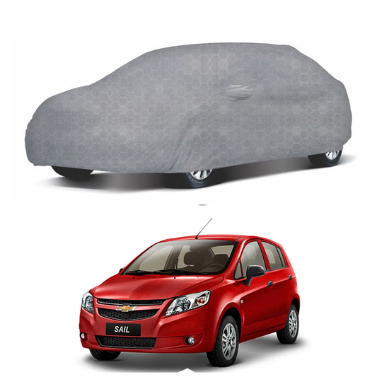 Oshotto 100% Dust Proof, Water Resistant Grey Car Body Cover with Mirror Pocket For Chevrolet Sail