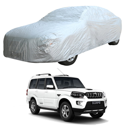 Oshotto Silvertech Car Body Cover (Without Mirror Pocket) For Mahindra Scorpio - Silver