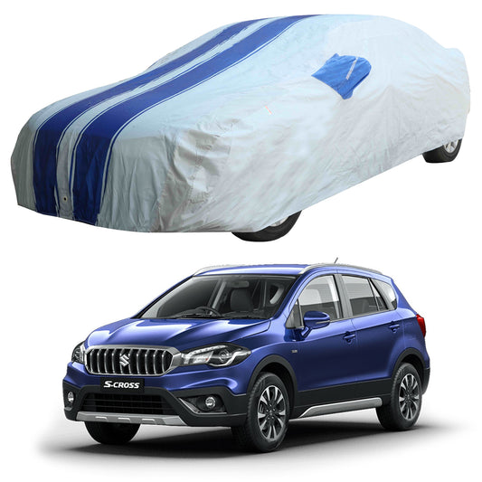 Oshotto 100% Blue dustproof and Water Resistant Car Body Cover with Mirror Pockets For Maruti Suzuki S-Cross