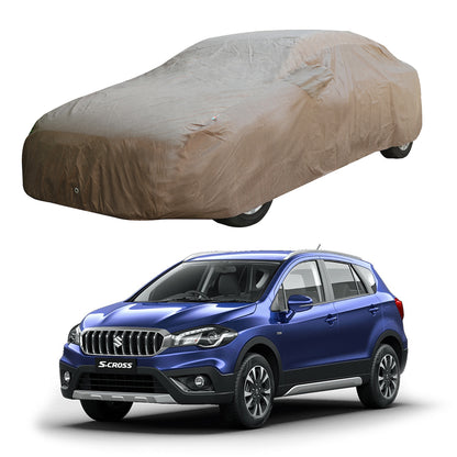 Oshotto Brown 100% Waterproof Car Body Cover with Mirror Pockets For Maruti Suzuki S-Cross