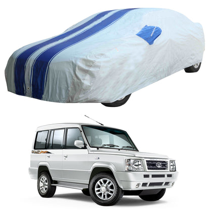 Oshotto 100% Blue dustproof and Water Resistant Car Body Cover with Mirror Pockets For Tata Sumo/Victa