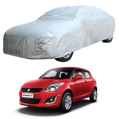 Oshotto Silvertech Car Body Cover (Without Mirror Pocket) For Maruti Suzuki Swift Old - Silver