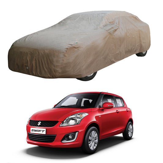 Oshotto Brown 100% Waterproof Car Body Cover with Mirror Pockets For Maruti Suzuki Swift Old