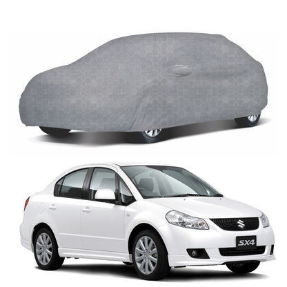 Oshotto 100% Dust Proof, Water Resistant Grey Car Body Cover with Mirror Pocket For Maruti Suzuki Sx4