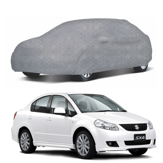 Oshotto 100% Dust Proof, Water Resistant Grey Car Body Cover with Mirror Pocket For Maruti Suzuki Sx4