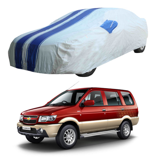 Oshotto 100% Blue dustproof and Water Resistant Car Body Cover with Mirror Pockets For Chevrolet Tavera