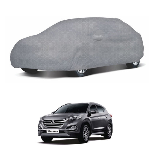 Oshotto 100% Dust Proof, Water Resistant Grey Car Body Cover with Mirror Pocket For Hyundai Tucson