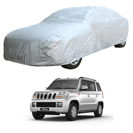 Oshotto Silvertech Car Body Cover (Without Mirror Pocket) For Mahindra Tuv-300 - Silver