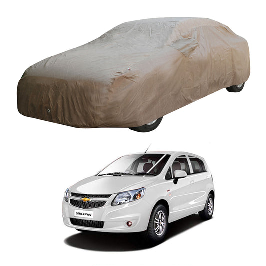 Oshotto Brown 100% Waterproof Car Body Cover with Mirror Pockets For Chevrolet Uva Old/Uva Sail