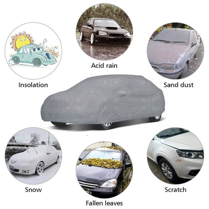 Oshotto 100% Dust Proof, Water Resistant Grey Car Body Cover with Mirror & Antenna Pocket For Maruti Suzuki Swift Dzire 2012-2023