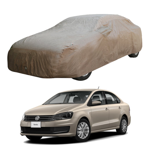 Oshotto Brown 100% Waterproof Car Body Cover with Mirror Pockets For Volkswagen Vento