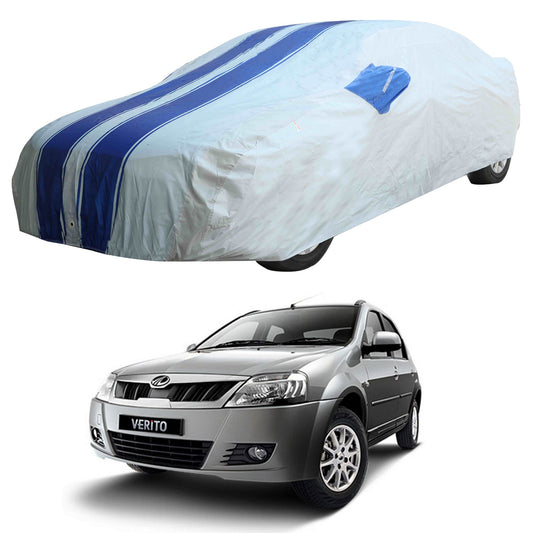 Oshotto 100% Blue dustproof and Water Resistant Car Body Cover with Mirror Pockets For Mahindra Verito/Verito Vibe