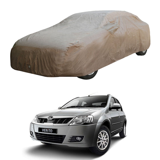 Oshotto Brown 100% Waterproof Car Body Cover with Mirror Pockets For Mahindra Verito/Verito Vibe