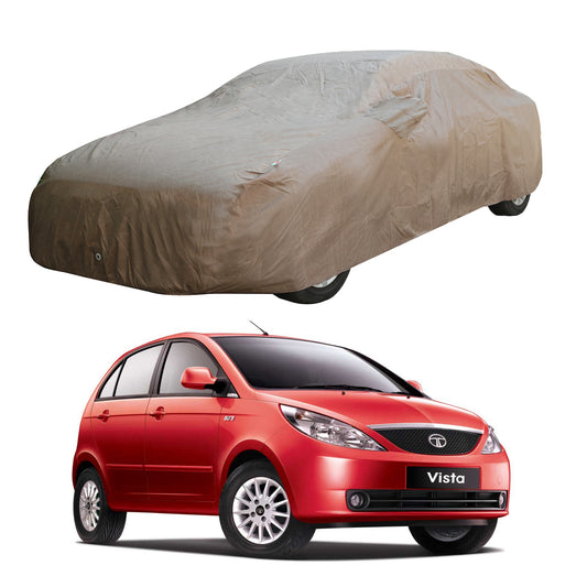 Oshotto Brown 100% Waterproof Car Body Cover with Mirror Pockets For Tata Vista