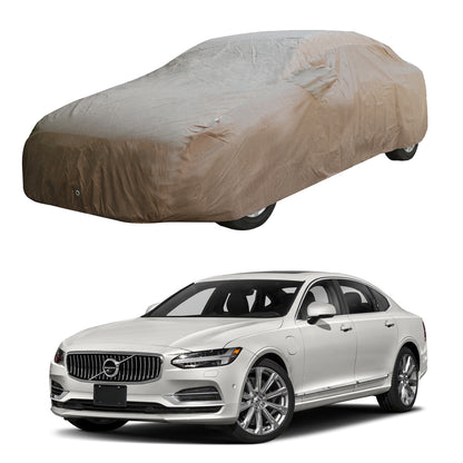 Oshotto Brown 100% Waterproof Car Body Cover with Mirror Pockets For Volvo S-90