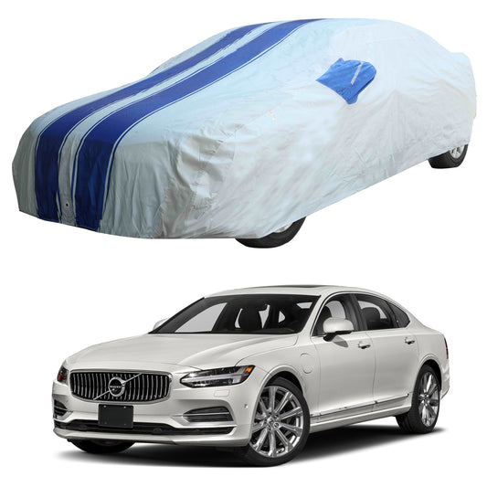 Oshotto 100% Blue dustproof and Water Resistant Car Body Cover with Mirror Pockets For Volvo S-90