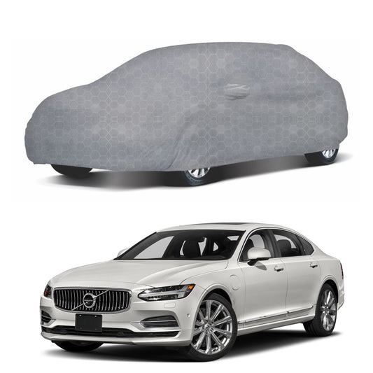 Oshotto 100% Dust Proof, Water Resistant Grey Car Body Cover with Mirror Pocket For Volvo S-90