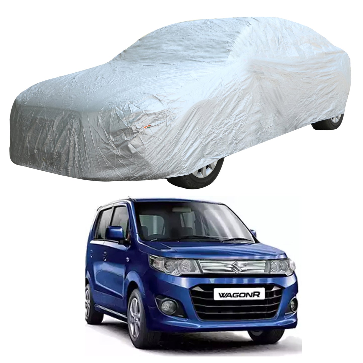 Oshotto Silvertech Car Body Cover (Without Mirror Pocket) For WagonR 2010-2018