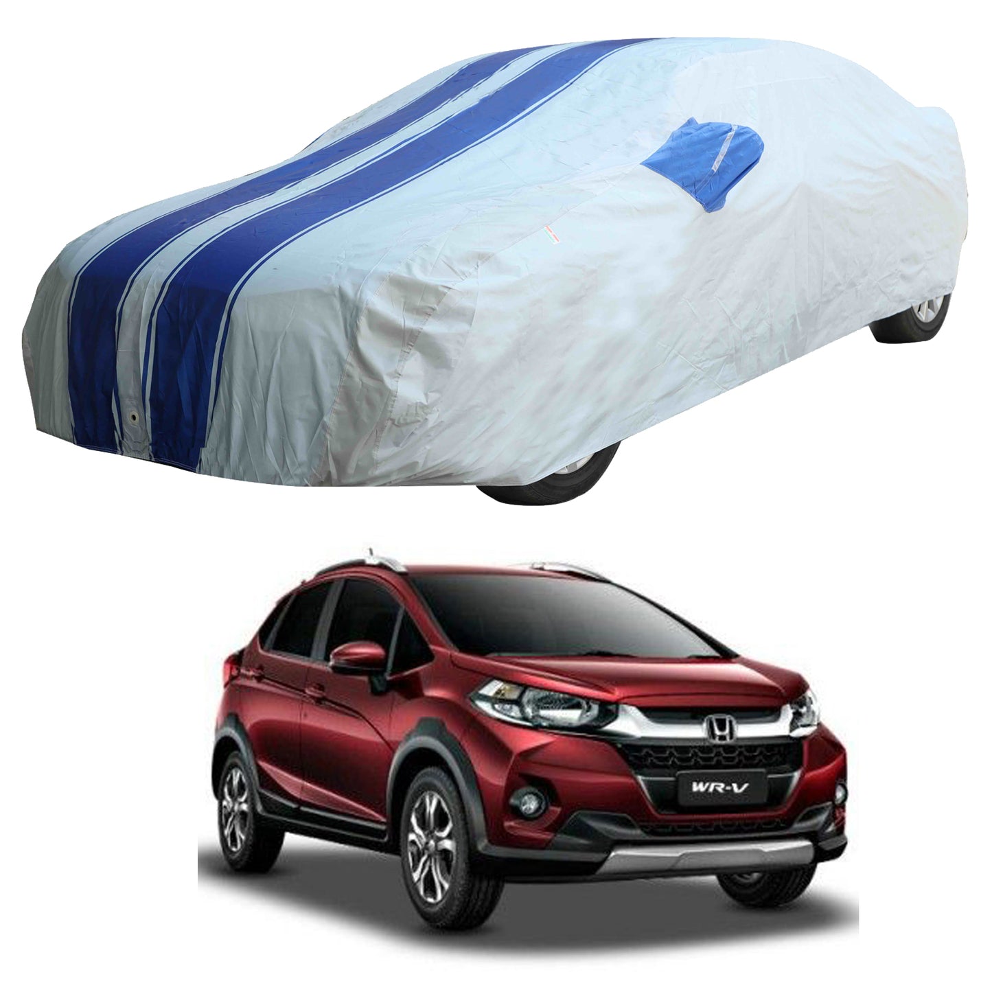 Oshotto 100% Blue dustproof and Water Resistant Car Body Cover with Mirror Pockets For Honda W-Rv